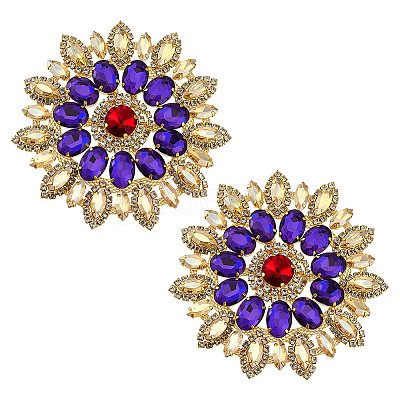 2Pcs Alloy Glass Rhinestone Cabochons FIND-FG0004-83G-1