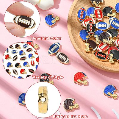 40Pcs 10 Styles Zinc Alloy Enamel Beads FIND-CJ0003-77-1