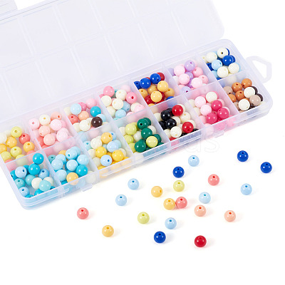 252Pcs 14 Colors Opaque Acrylic Beads SACR-TA0001-49-1