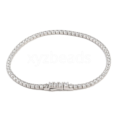 925 Sterling Silver Micro Pave Cubic Zirconia Tennis Bracelets for Women BJEW-C117-01A-P02-1