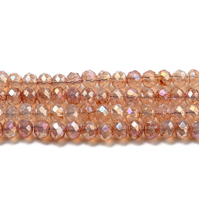 Transparent Baking Paint Glass Beads Strands DGLA-F002-02B-05-1