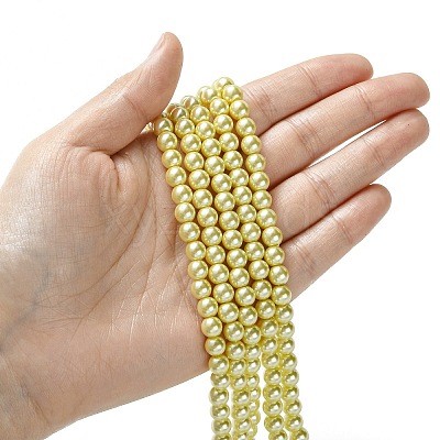 Eco-Friendly Grade A Glass Pearl Beads HY-J002-6mm-HX006-1