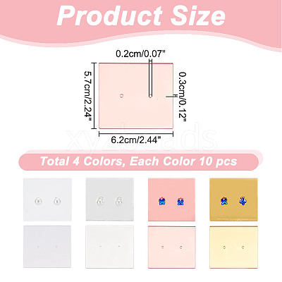 4 Colors Acrylic Single Earring Display Card ODIS-AR0001-05B-1
