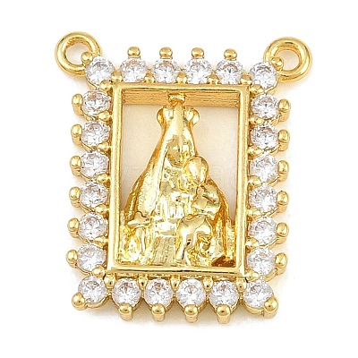 Brass Micro Pave Clear Cubic Zirconia Pendants KK-CBA6A75-48C-G-1