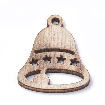 Undyed Wooden Pendants WOOD-S040-25-1