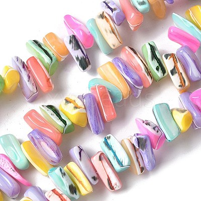 Dyed Natural Trochus Shell Beads Strands SSHEL-C013-09G-1