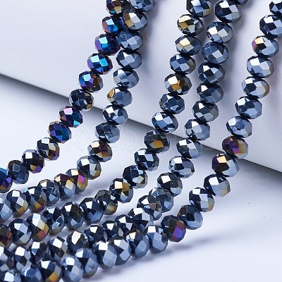 Electroplate Glass Beads Strands EGLA-A034-P6mm-B01-1