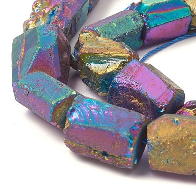 Electroplated Natural Quartz Crystal Beads Strands G-D0009-01B-05-1