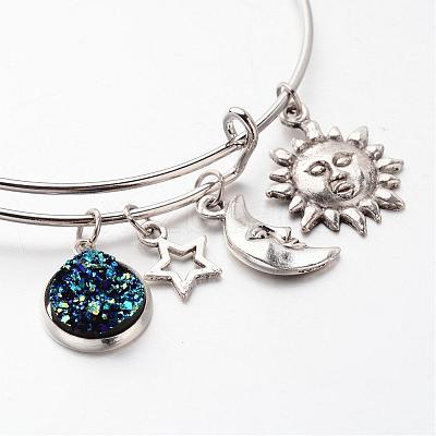 Adjustable Iron Bangles BJEW-JB02395-1