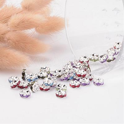 Brass Rhinestone Spacer Beads X-RSB8mm-1