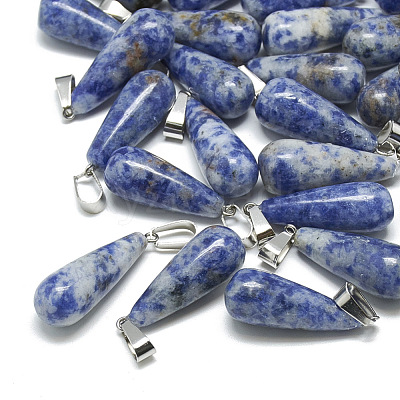 Natural Blue Spot Jasper Pendants X-G-T081-13-1