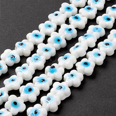 Handmade Evil Eye Lampwork Beads Strands LAMP-F024-03A-1
