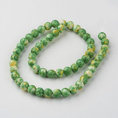 Natural Ocean White Jade Bead Strands G-G916-8mm-02-1