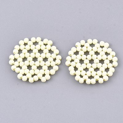 Spray Painted Acrylic Woven Beads FIND-T044-29E-1