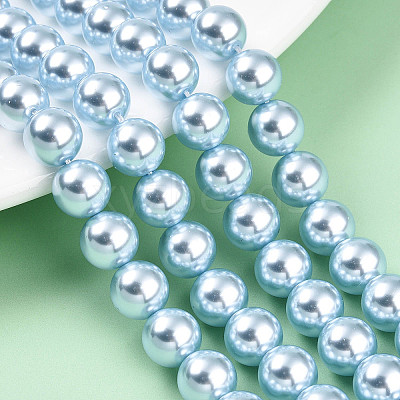 Baking Paint Pearlized Glass Pearl Bead Strands HY-N002-8mm-A05-1