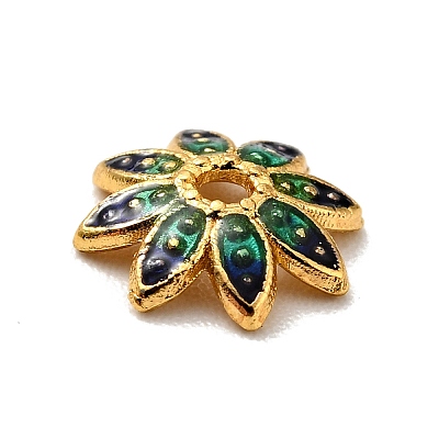 Multi-Petal Alloy Enamel Bead Caps X-FIND-G029-02G-1