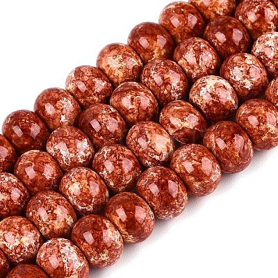 Opaque Baking Paint Glass Beads Strands GLAA-Q110-03A-12-1