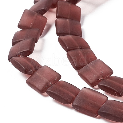 Transparent Frosted Glass Beads Strands FGLA-S001-01E-1