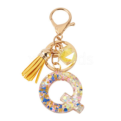 Alloy Resin Polygon Keychains KEYC-TADJ0002-03G-Q-1