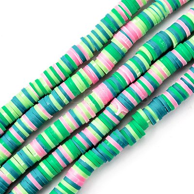 Handmade Polymer Clay Beads Strands CLAY-R089-6mm-T02B-36-1