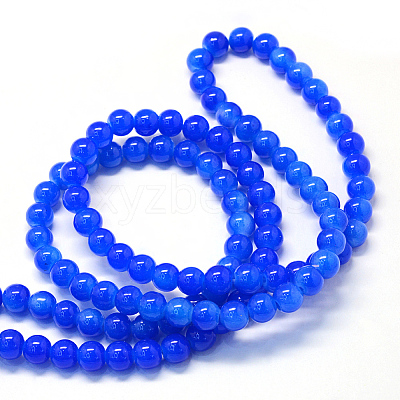 Baking Paint Imitation Jade Glass Round Bead Strands DGLA-Q021-8mm-33-1