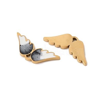 304 Stainless Steel Enamel Charms STAS-G386-07G-1