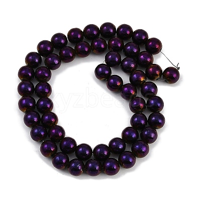 Electroplated Synthetic Magnetic Hematite Beads Strands G-G174-L01-06-1