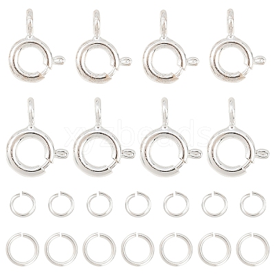 20Pcs 2 Styles Brass Spring Ring Clasps KK-YW0004-53-1