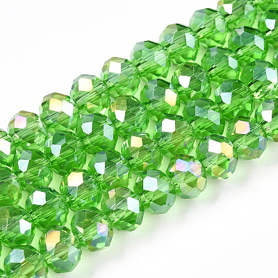 Electroplate Glass Beads Strands EGLA-A044-T6mm-B11-1