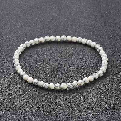 Synthetic Howlite Beaded Stretch Bracelets BJEW-D446-A-10-1