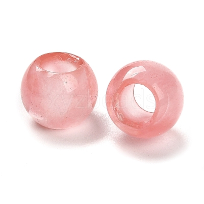 Cherry Quartz Glass European Beads G-R488-01F-1