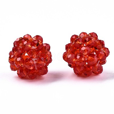 Glass Round Woven Beads GLAA-T024-02B-1