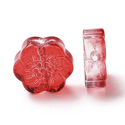 Transparent Spray Painted Glass Beads X-GLAA-I050-02-1
