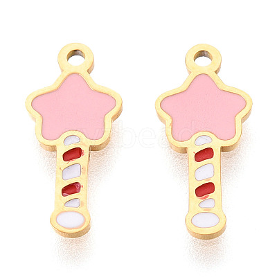 304 Stainless Steel Enamel Charms STAS-T065-55G-01-1