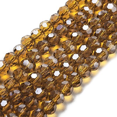 Electroplate Transparent Glass Beads Strands EGLA-A035-T8mm-A04-1
