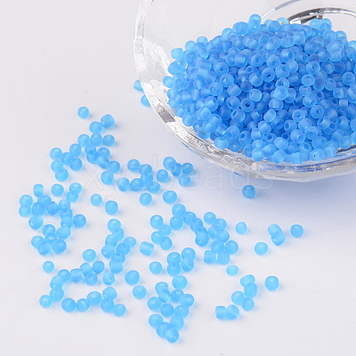 8/0 Frosted Round Glass Seed Beads X-SEED-A008-3mm-M3-1