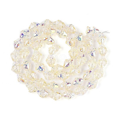 Electroplate Transparent Glass Beads Strands EGLA-N020-03B-1