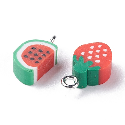Handmade Polymer Clay Pendants and Beads CLAY-XCP0001-10-1