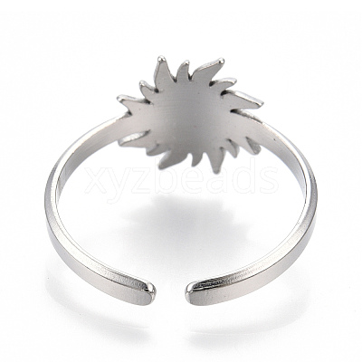 Non-Tarnish 304 Stainless Steel Sun Cuff Rings LS-RJEW-N038-116P-1