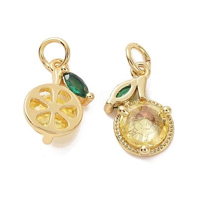Brass Micro Pave Cubic Zirconia Charms ZIRC-G169-03G-1