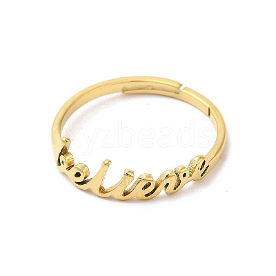 Ion Plating(IP) 304 Stainless Steel Word Adjustable Ring LS-RJEW-L107-026G-1