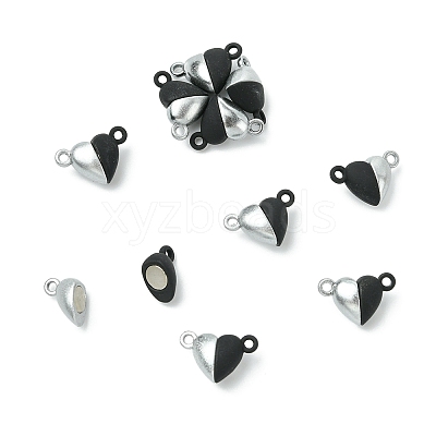 10 Sets Alloy Heart Magnetic Clasps FIND-FS0003-25-1
