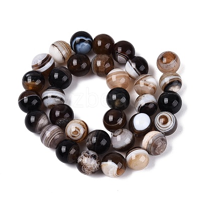 Natural Striped Agate/Banded Agate Beads G-Q606-42B-C01-1