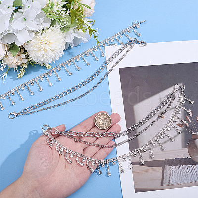 2Pcs Aluminium Alloy Boot Strap Chains AJEW-ME0003-07-1
