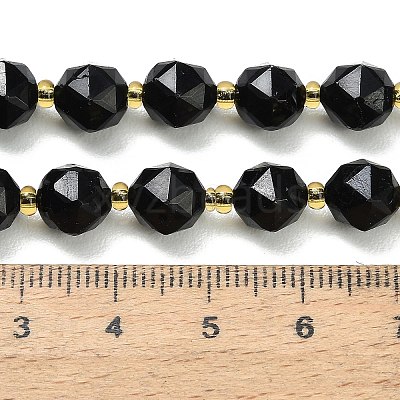 Natural Black Tourmaline Beads Strands GG-CBA3921-B11-8mm-1