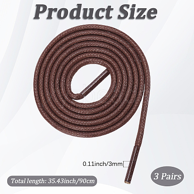 Round Waxed Cord Shoelace String OCOR-WH20007-225B-05-1