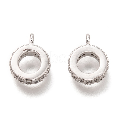 Brass Micro Pave Clear Cubic Zirconia Charms ZIRC-B002-43P-1