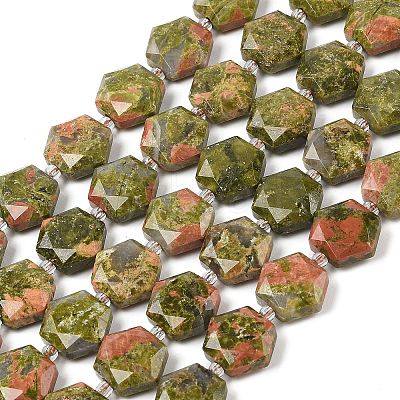 Natural Unakite Beads Strands G-G144-A01-01-1
