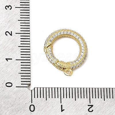 Brass Micro Pave Clear Cubic Zirconia Spring Gate Rings CU-CBA7D5E-04A-G-1