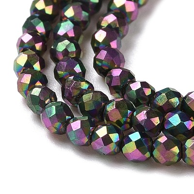 Electroplate Glass Beads Strands GLAA-H021-01A-FP14-1